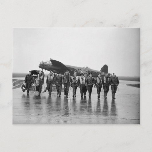 Flugbesatzung 106 Lancaster Bomber RAF Postkarte (Vorderseite)