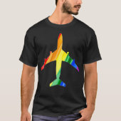 Flugbetrieb mit Regenbogenflagge T-Shirt (Vorderseite)