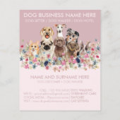 Flugblatt für Pink Cute Dog Sitting Service (Rückseite)