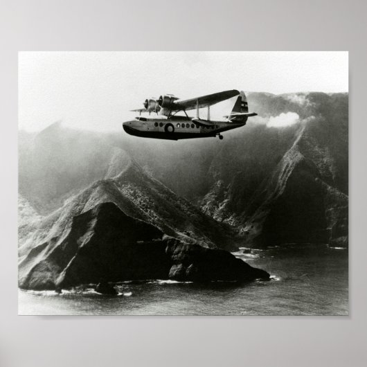 Flugboot-Passagierflugzeug über Hawaii Poster (Vorne)