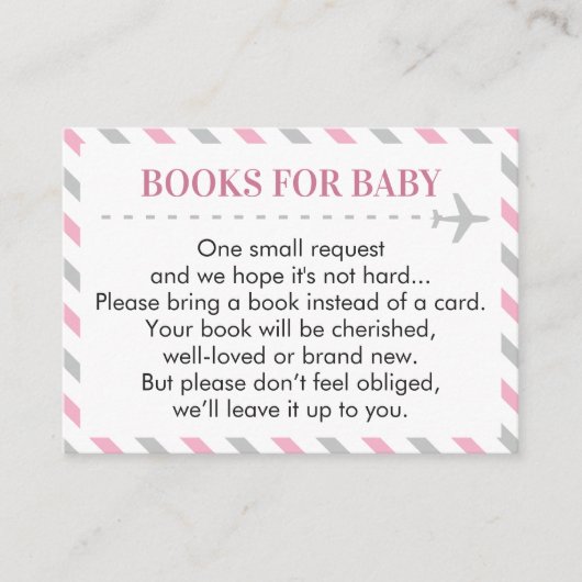 Flugbuchungen für Baby Book Request Card Begleitkarte (Vorderseite)