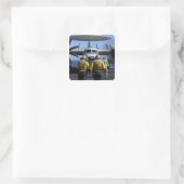 Flugdeck-Direktoren Quadratischer Aufkleber (Tasche)