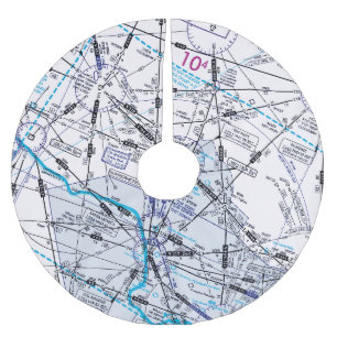 Flugdiagramm für niedrige Flughöhe Polyester Weihnachtsbaumdecke