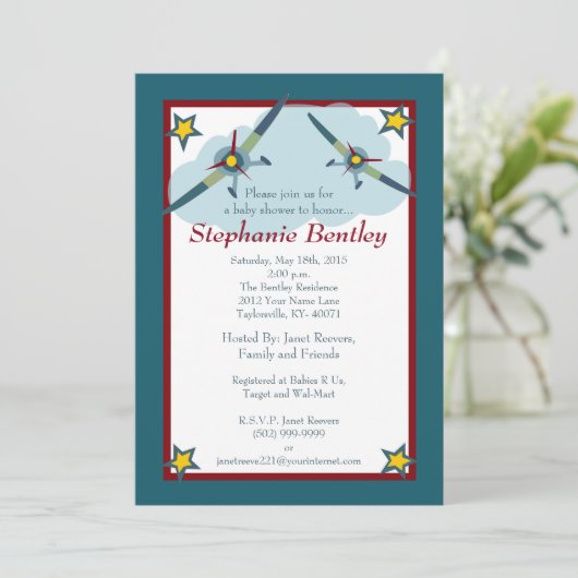 Flüge 12x18 Luftfahrt Einladung (Stehend Vorderseite)