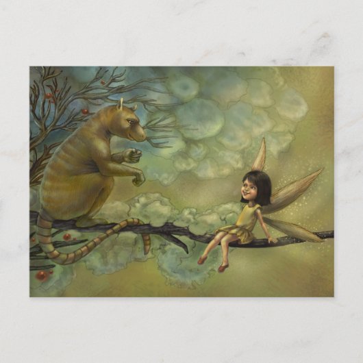 Flüge oder Schwänze Fantasy Illustration Postkarte (Vorderseite)