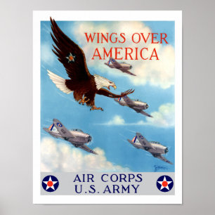 Flüge über Amerika — Air Corps WW2 Poster