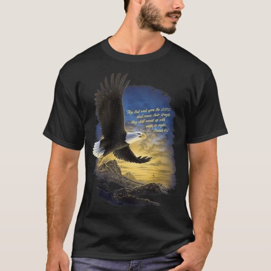 Flüge wie Adler Isaiah 4031 Christliches Bib hoch T-Shirt (Vorderseite)