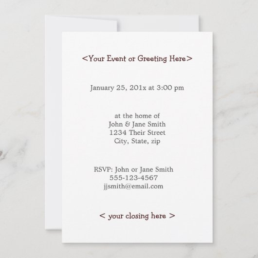 Flügel Aloft Vatertag Einladung (Rückseite)