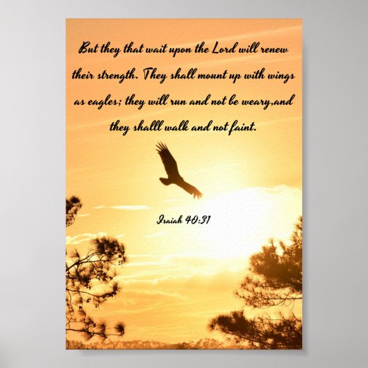 Flügel als Adler - Isaiah Poster - Bibelverse (Vorne)