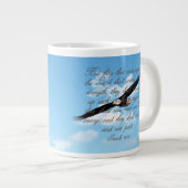 Flügel als Eagles, Jesaja-40:31 christliche Bibel Jumbo-Tasse (Vorderseite Rechts)