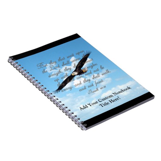 Flügel als Eagles, Jesaja-40:31 christliche Bibel Notizblock (Rechte Seite)