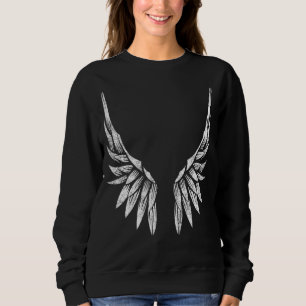 Flügel auf der Rückseite Engel Flügel Zurück Druck Sweatshirt