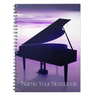 Flügel auf Sonnenuntergang-Strand-Musik-Notizbuch Notizblock