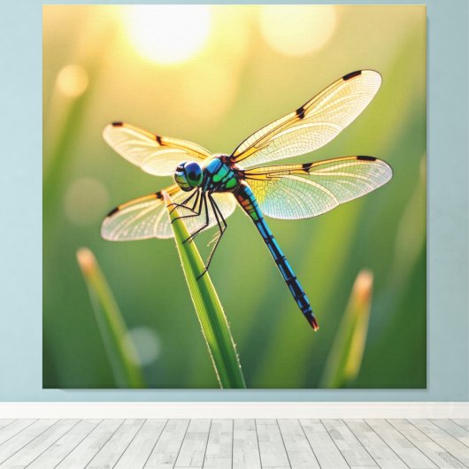 Flügel aus Licht – Die Libelle Leinwanddruck (Insitu (Holzboden))
