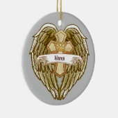 Flügel Crown Christlich Cross Verzierung Keramik Ornament (Rechts)