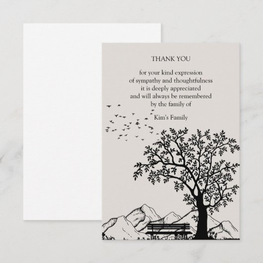 Flügel der Einsamkeit Dankeskarte (Vorne/Hinten)