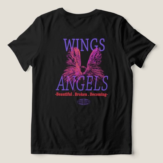 Flügel der Engel Tri-Blend Shirt (Design Rückseite)