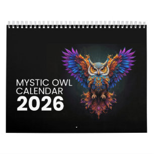 Flügel der Farbe: Der Mystic Owl-Kalender 2026 Kalender
