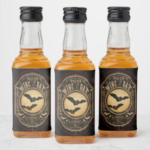 Flügel der Fledermaus-Gotik-Apotheke Halloween Alkoholflaschenetikett