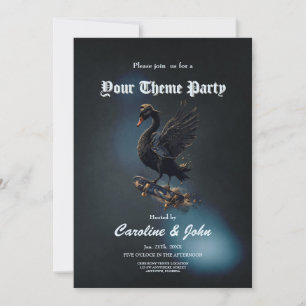 Flügel der Freiheit den schwarzen Schwan auf dem S Einladung