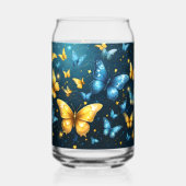 Flügel der Freude: Blaue und gelbe Schmetterlinge, Dosenglas (Rückseite)
