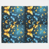 Flügel der Freude: Blaue und gelbe Schmetterlinge, Fleecedecke (Vorderseite (Horizontal))