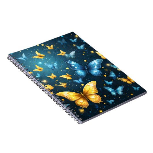 Flügel der Freude: Blaue und gelbe Schmetterlinge, Notizblock (Rechte Seite)