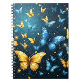 Flügel der Freude: Blaue und gelbe Schmetterlinge, Notizblock (Vorderseite)