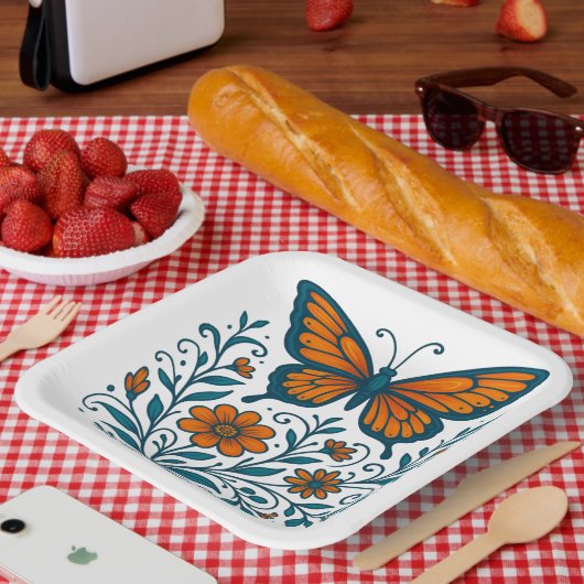 Flügel der Gartengarmonie Pappteller (Picknick)