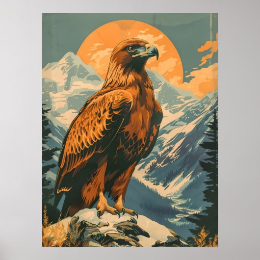 Flügel der Majestät: Vintager Adler Poster (Vorne)