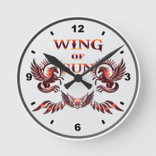 Flügel der Sonnenuhr Runde Wanduhr