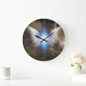 Flügel der weißen Engel Große Wanduhr (Zuhause)