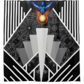 Flügel des Blitzlichtes Deko Mech Flare Duschvorha Duschvorhang (Vorderseite)