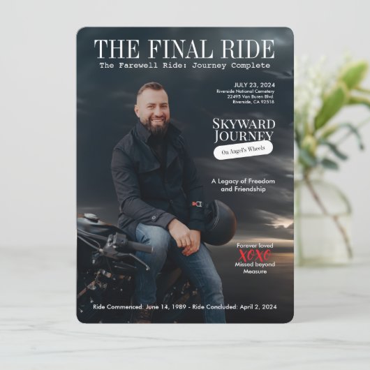 Flügel einer Begräbniskarte (Stehend Vorderseite)