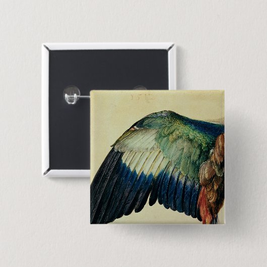 Flügel einer blauen Rolle, 1512 Button (Vorne & Hinten)