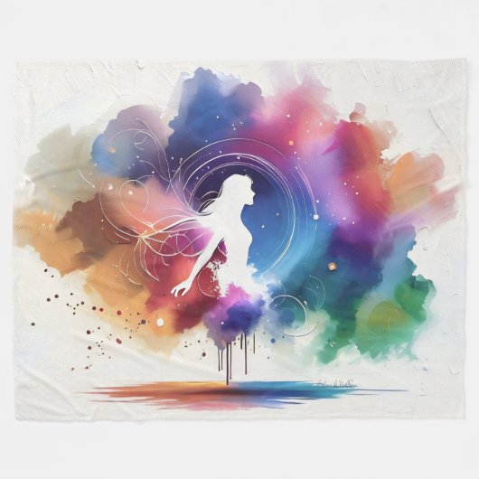 Flügel eines Regenbogens-Souls Fleecedecke (Vorderseite (Horizontal))