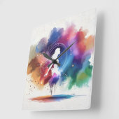 Flügel eines Regenbogens-Souls Quadratische Wanduhr (Winkel)