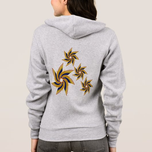 Flügel Flora Hoodie (Rückseite)