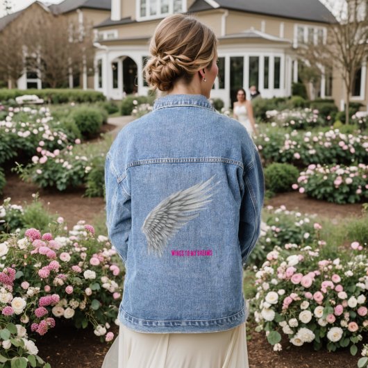 FLÜGEL FÜR MEINE TRÄUME JEANSJACKE (Hochzeit Rückseite)