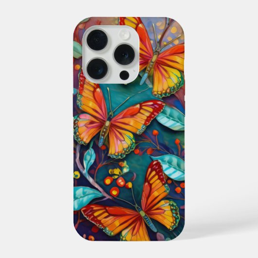 Flügel in Flammen, Spätsommer Schmetterlinge iPhone Hülle (Rückseite)