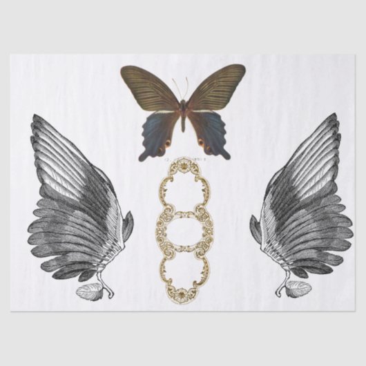 Flügel-Kram-Zeitschrift Decoupage Blatt Seidenpapier (Vorderseite)