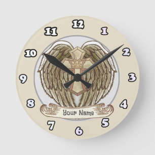 Flügel Kreuz Krone Christliche Uhr