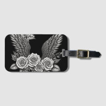 Flügel mit Blume. Ästhetische Blume Wings