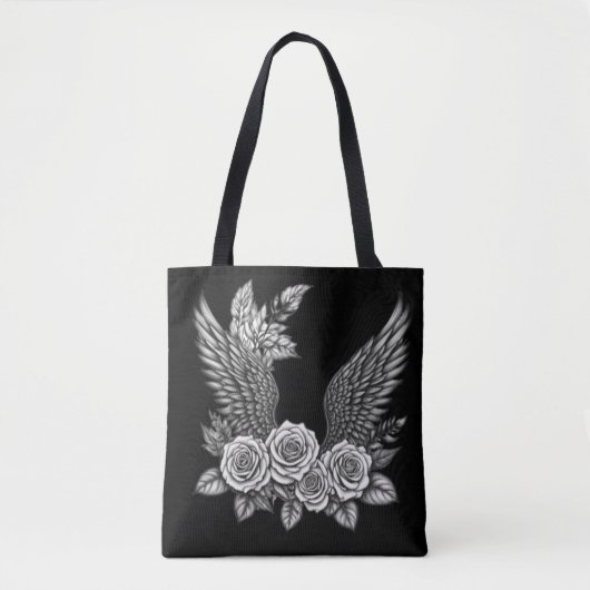 Flügel mit Blume. Ästhetische Blume Wings Tasche (Vorderseite)
