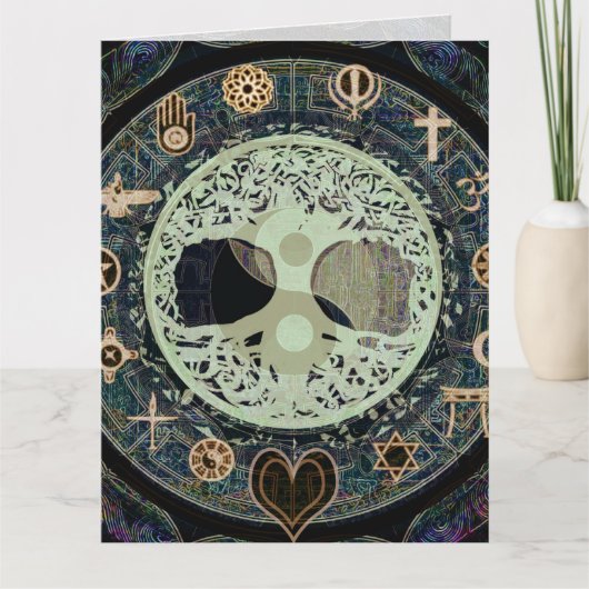 Flügel mit religiösen Symbolen Karte (Vorderseite)