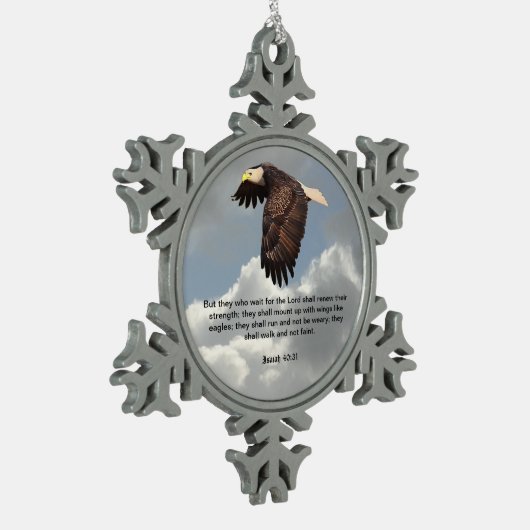 FLÜGEL MÖGEN EAGLES SCHNEEFLOCKEN Zinn-Ornament (Links)