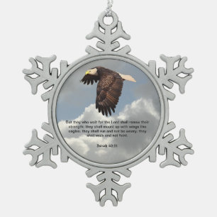 FLÜGEL MÖGEN EAGLES SCHNEEFLOCKEN Zinn-Ornament