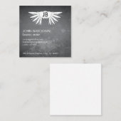 Flügel / Monogramm / grunzig Quadratische Visitenkarte (Vorne/Hinten)