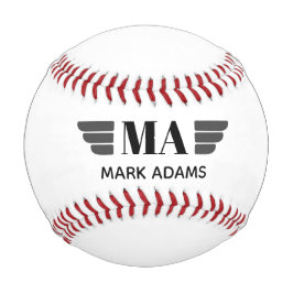 Flügel Personalisiert Monogramm Baseball