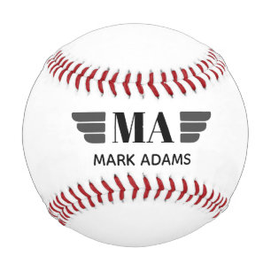 Flügel Personalisiert Monogramm Baseball